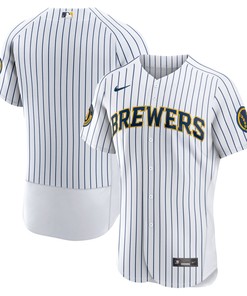 Milwaukee Brewers Alternate Authentic Team Jersey - White Mlb