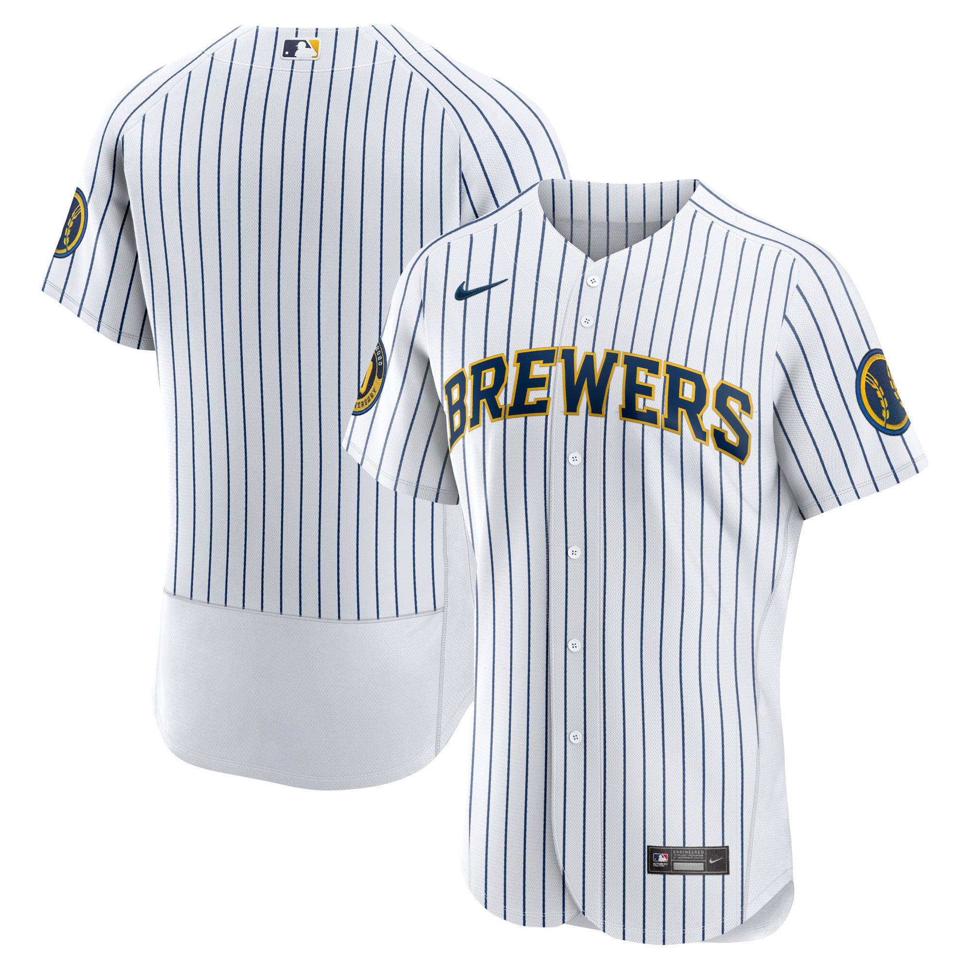 Milwaukee Brewers Alternate Authentic Team Jersey - White Mlb