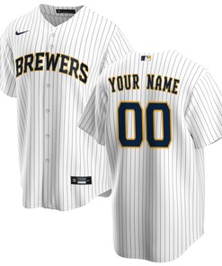 Milwaukee Brewers Alternate Replica Custom Jersey White Custom Jerseys Mlb