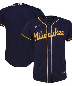 Milwaukee Brewers Alternate Replica Team Jersey - Navy Mlb
