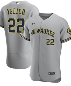 Milwaukee Brewers Christian Yelich #22 2020 Mlb New Arrival Light Grey Jersey