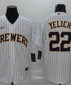 Milwaukee Brewers Christian Yelich #22 2020 Mlb White Jersey