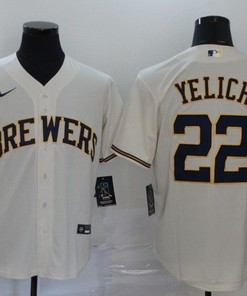 Milwaukee Brewers Christian Yelich #22 2020 Mlb White Jersey