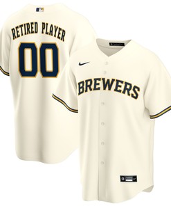 Milwaukee Brewers Home Pick-a-player Retired Roster Replica Jersey - Cream Custom Jerseys Mlb