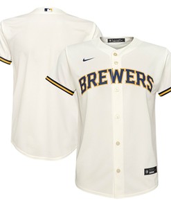 Milwaukee Brewers Home Replica Team Jersey - Cream Mlb