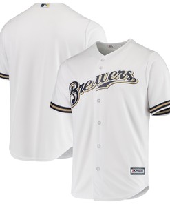 Milwaukee Brewers Majestic Team Official Jersey - White Mlb