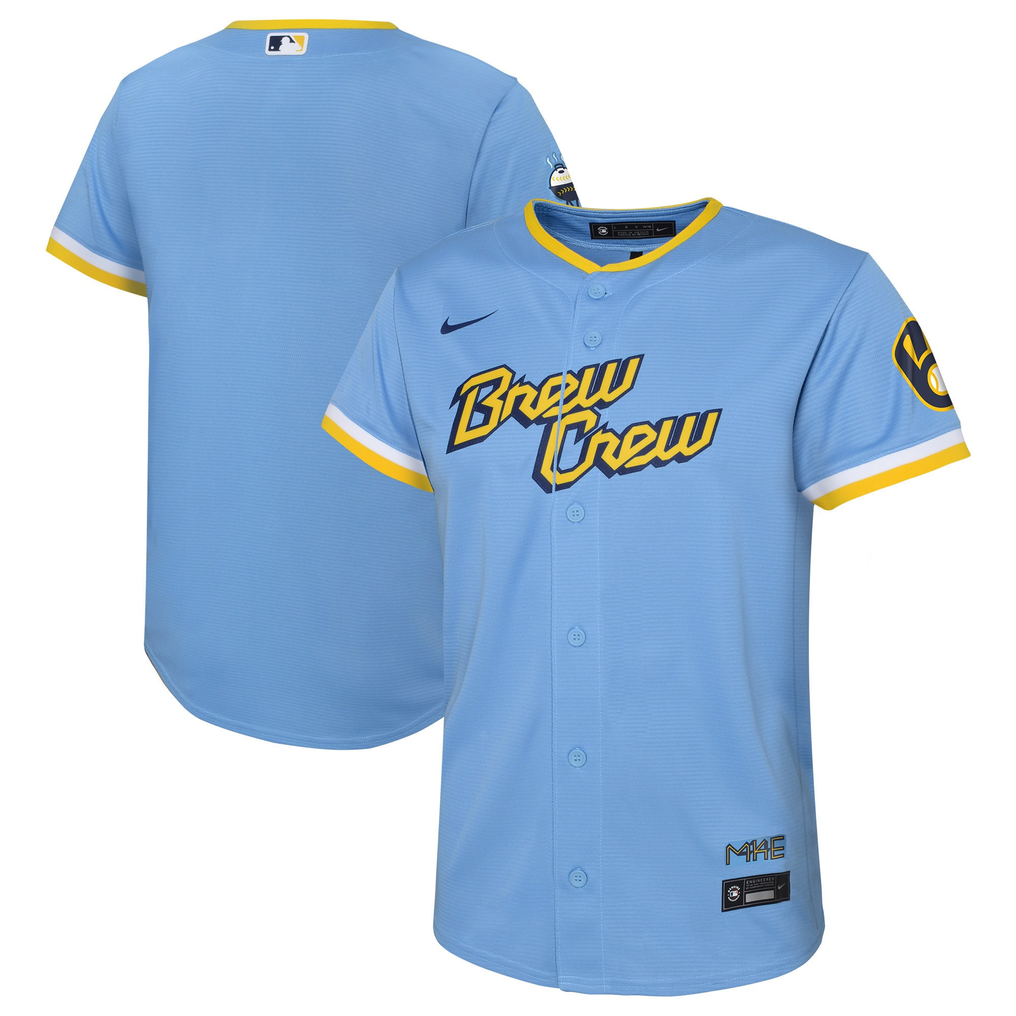 Milwaukee Brewers Preschool 2022 City Connect Replica Team Jersey - Powder Blue Mlb