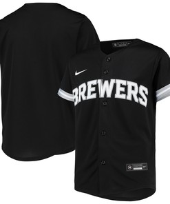 Milwaukee Brewers Replica Team Jersey - Black/white Mlb