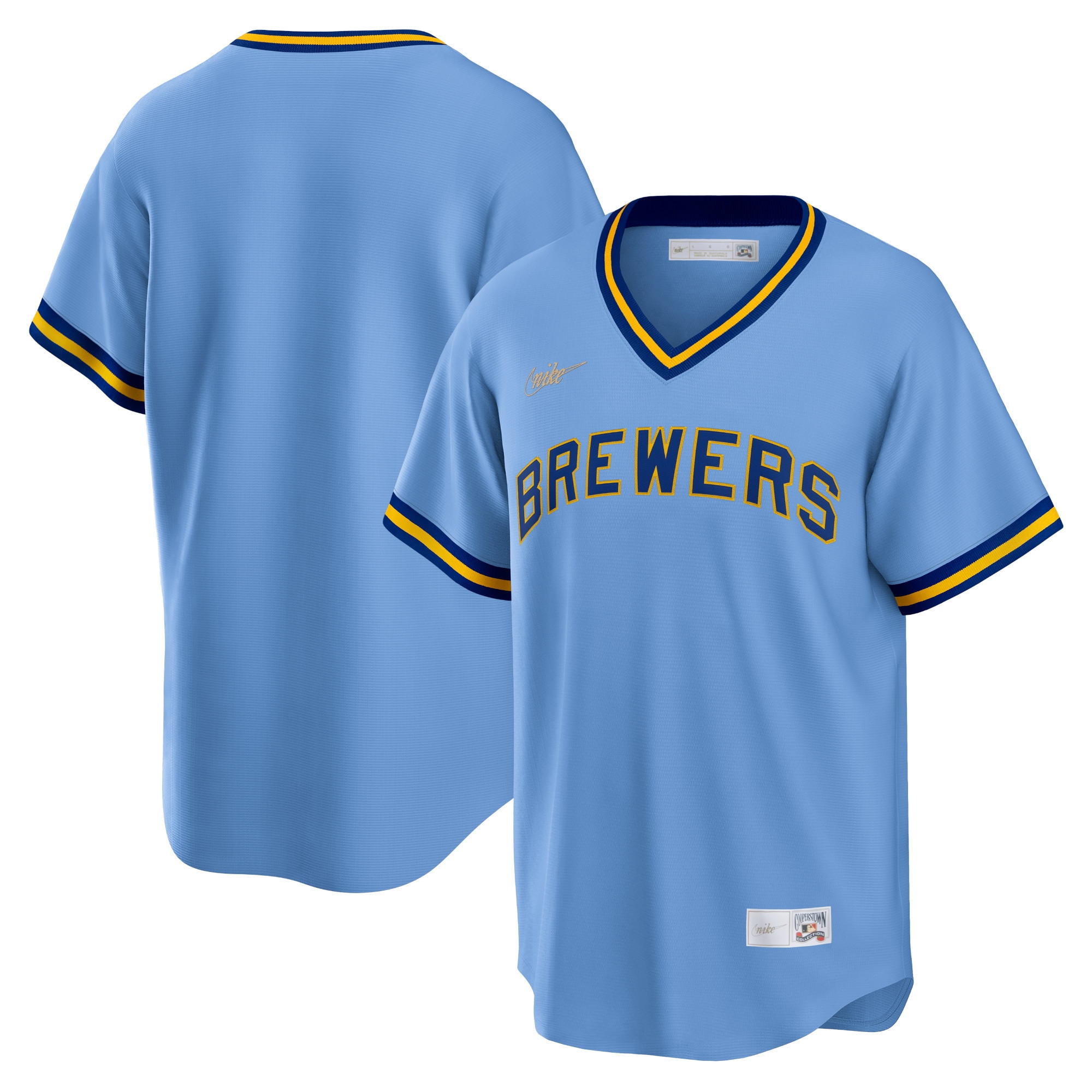 Milwaukee Brewers Road Cooperstown Collection Team Jersey - Powder Blue Mlb