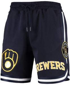Milwaukee Brewers Team Logo Shorts - Navy, Men
