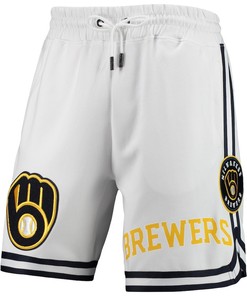 Milwaukee Brewers Team Logo Shorts - White, Men