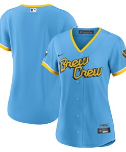 Milwaukee Brewers Womens 2022 City Connect Replica Team Jersey - Powder Blue Mlb