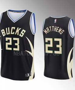Milwaukee Bucks 23 Wesley Matthews Statement Edition Men Jersey 2022-23 Fast Break Black