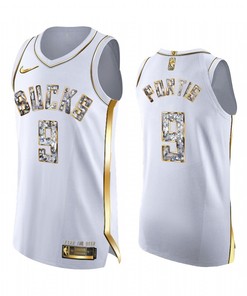 Milwaukee Bucks 9 Bobby Portis White Diamond Edition Jersey 2022 Playoffs