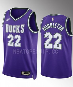 Milwaukee Bucks Khris Middleton 22 2022-23 Classic Edition Purple Jersey