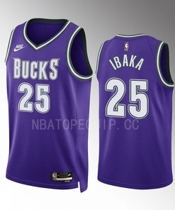 Milwaukee Bucks Serge Ibaka 25 2022-23 Classic Edition Purple Jersey