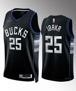 Milwaukee Bucks Serge Ibaka 25 Select Series 2 Black Jersey