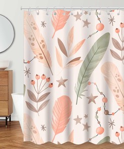 Minimalist Boho Shower Curtain, Abstract Art Design, Bathroom Basics