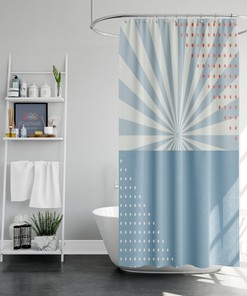 Minimalist Boho Sun Shower Curtain - Fabric Bathroom Curtain for Housewarming Gift