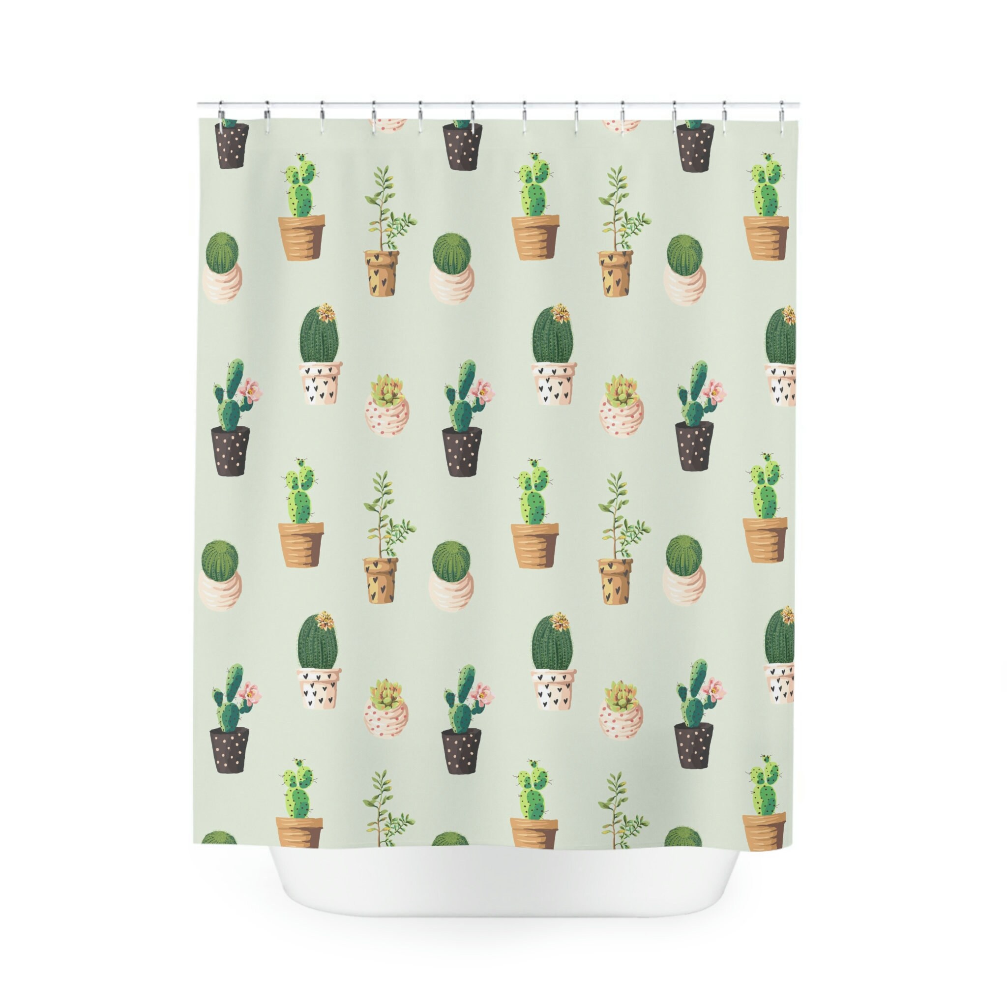 Minimalist Organic Boho Shower Curtain - Geometric Shapes with Bohemian Flair