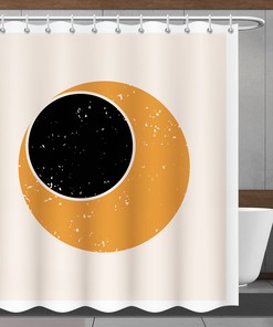 Minimalistic Shower Curtain in Modern Style with Stars Moon Design, Perfect for Bathtub Decor - Bathroom Curtain