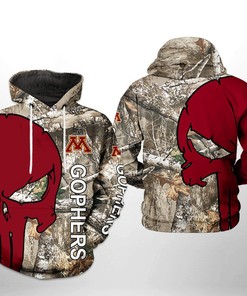 Minnesota Golden Gophers NCAA Camo Veteran Hunting 3D Printed Hoodie/Zipper Hoodie