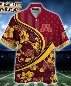 Minnesota Golden Gophers NCAA US Flag Flower Hawaii Shirt For Fans