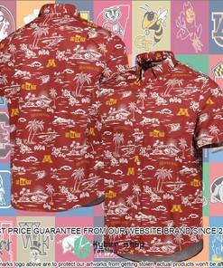 Minnesota Golden Gophers Reyn Spooner Performance Maroon Hawaiian Shirt