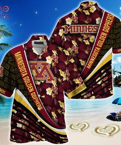 Minnesota Golden Gophers Summer Hawaiian Shirt, With Tropical Flower Pattern for Fans