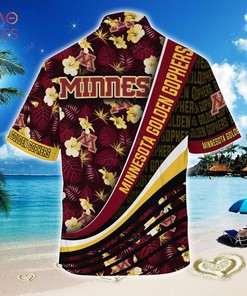 Minnesota Golden Gophers Summer Hawaiian Shirt, With Tropical Flower Pattern for Fans