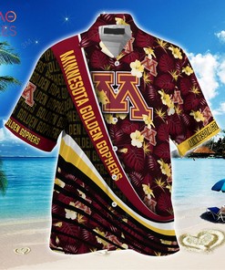 Minnesota Golden Gophers Summer Hawaiian Shirt, With Tropical Flower Pattern for Fans