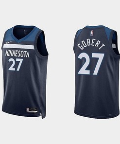 Minnesota Timberwolves 27 Rudy Gobert 2022-23 Icon Edition Navy Men Jersey