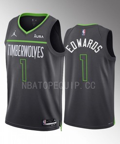 Minnesota Timberwolves Anthony Edwards 1 2022-23 Statement Edition Anthracite Men Jersey Swingman