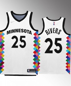Minnesota Timberwolves Austin Rivers 25 2022-23 City Edition White Jersey Bob Dylan