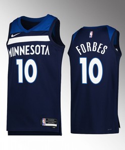 Minnesota Timberwolves Bryn Forbes 10 2022-23 Icon Edition Navy Jersey Swingman