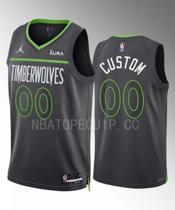 Minnesota Timberwolves Custom 00 Statement Edition Anthracite 2022-23 Men Jersey Swingman