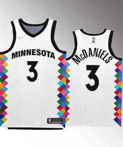 Minnesota Timberwolves Jaden McDaniels 3 2022-23 City Edition White Jersey Bob Dylan