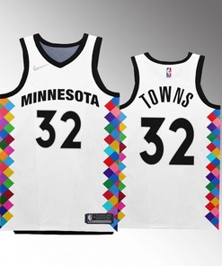 Minnesota Timberwolves Karl-Anthony Towns 32 2022-23 City Edition White Jersey Bob Dylan