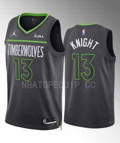 Minnesota Timberwolves Nathan Knight 13 2022-23 Statement Edition Anthracite Men Jersey Swingman