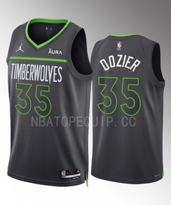 Minnesota Timberwolves P.J. Dozier 35 2022-23 Statement Edition Anthracite Men Jersey Swingman