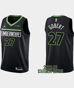 Minnesota Timberwolves Rudy Gobert 27 Black 2022-23 Statement Edition Men Jersey