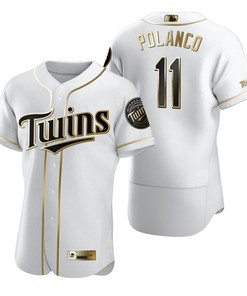 Minnesota Twins #11 Jorge Polanco Mlb Golden Brandedition White Jersey Gift For Twins Fans