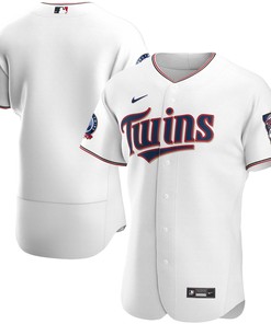 Minnesota Twins 60th Season Home Authentic Team Jersey - White Mlb