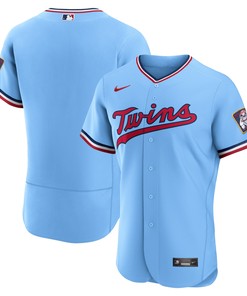 Minnesota Twins Alternate Authentic Team Logo Jersey - Light Blue Mlb