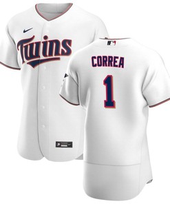 Minnesota Twins Carlos Correa 1 Mlb White Home Patch Jersey Gift For Twins Fans