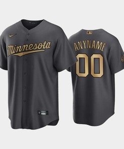 Minnesota Twins Custom 00 2022-23 All-Star Game AL Charcoal Jersey