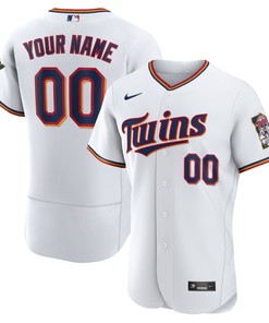 Minnesota Twins Home Authentic Custom Patch Jersey White Custom Jerseys Mlb
