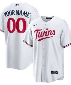 Minnesota Twins Home Custom Men Jersey - White