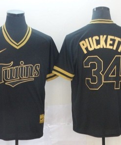 Minnesota Twins Kirby Puckett #34 2020 Mlb Black Jersey