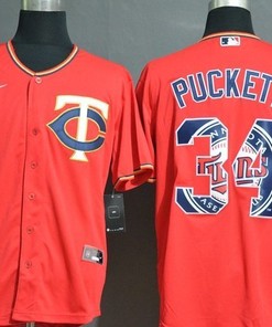 Minnesota Twins Kirby Puckett 34 2020 Mlb Orange Jersey